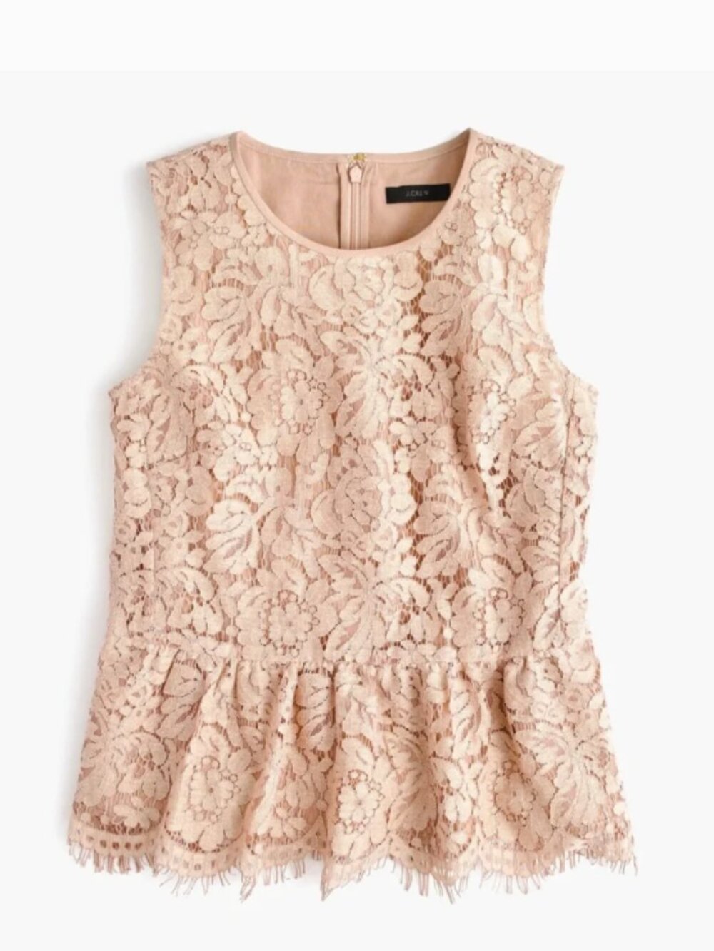 J. Crew Women's Floral Lace Peplum Sleeveless Blouse